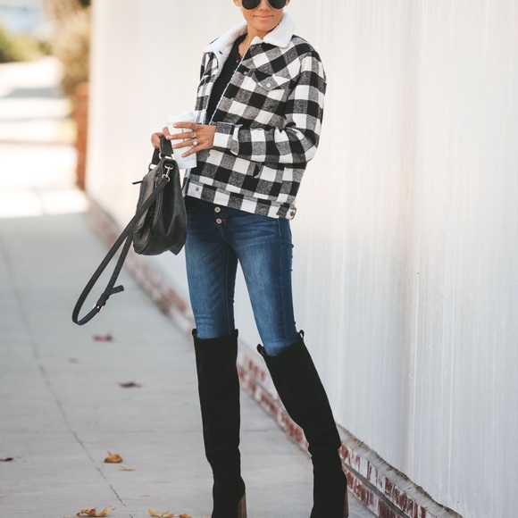 Sherpa and Plaid Checkered Jacket - Picture 6 of 8